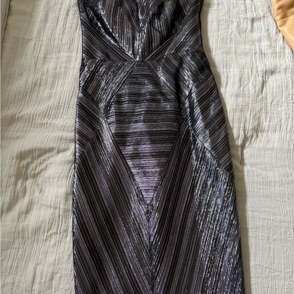 Milly Gray Strapless Sheath Dress Sweetheart Neckline
